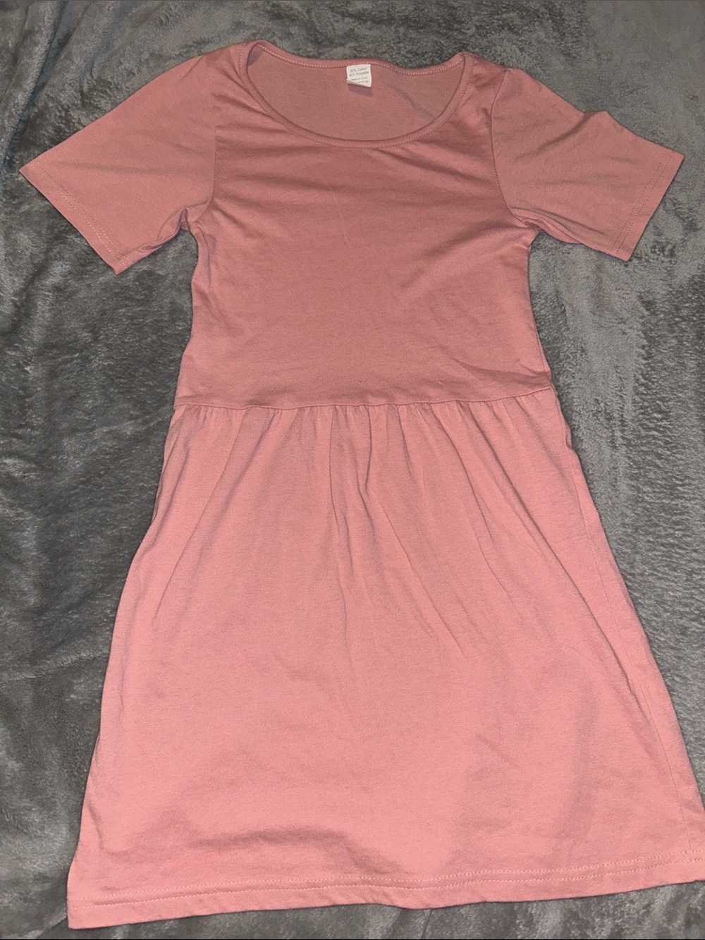 Women’s Casual, Short-Sleeved Pink T-Shirt Dress, Size Small